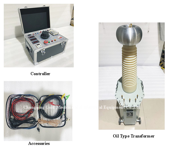 GDJZ-AC100KV DC140KV 5KVA OILY Transformer AC DC Hipot Tester iko tayari kusafirisha