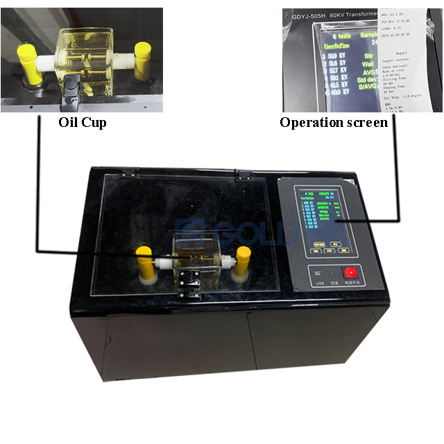 GDYJ-505H 80KV 100KV Transformer Mafuta Dielectric Kuvunja Voltage Voltage Insulating Oil BDV Tester